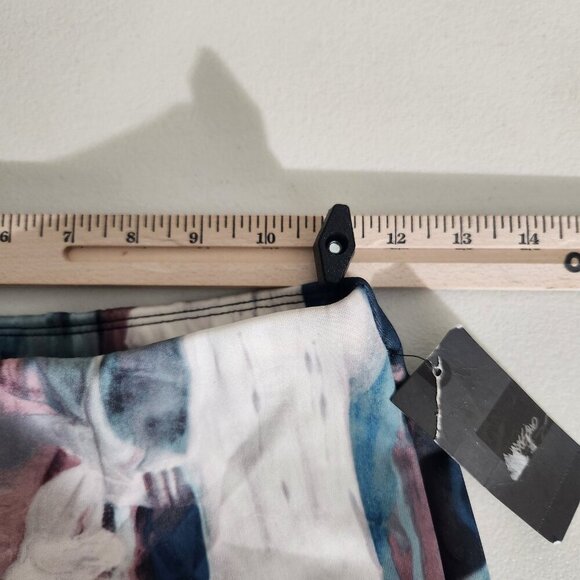 Mossimo Skirt Womens XS Pink Blue White Abstract Midi Stretch Bodycon NWT Modern - Picture 14 of 16